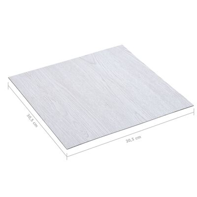 vidaXL Tábuas de soalho autoadesivas 5,11 m² PVC branco