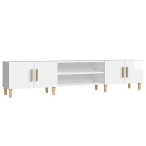 vidaXL M&oacute;vel de TV 180x31,5x40cm derivados de madeira branco brilhante
