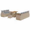 vidaXL Conjunto de Sof&aacute; de Jardim com almofada 10 pcs Bege vime PE