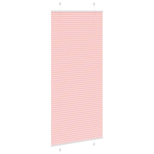 vidaXL Rosa Plissada Cega 85x200 cm Largura Tecido 84,4 cm Poli&eacute;ster