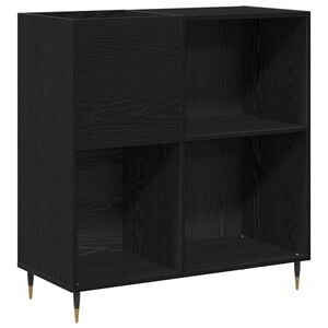 vidaXL Arm&aacute;rio para discos de vinil Carvalho Preto 85 x 38 x 89 cm