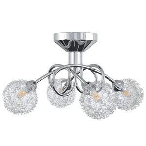 vidaXL Candeeiro de teto abajures malha arame para 4 l&acirc;mpadas LED G9