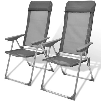 Conjunto de 2 cadeiras dobráveis, ajustáveis para campismo