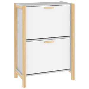 vidaXL Sapateira 57,5x33x80 cm derivados de madeira branco