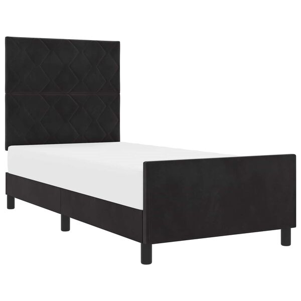 vidaXL Cama Box com cabeceira Preto 90 x 190 cm Veludo