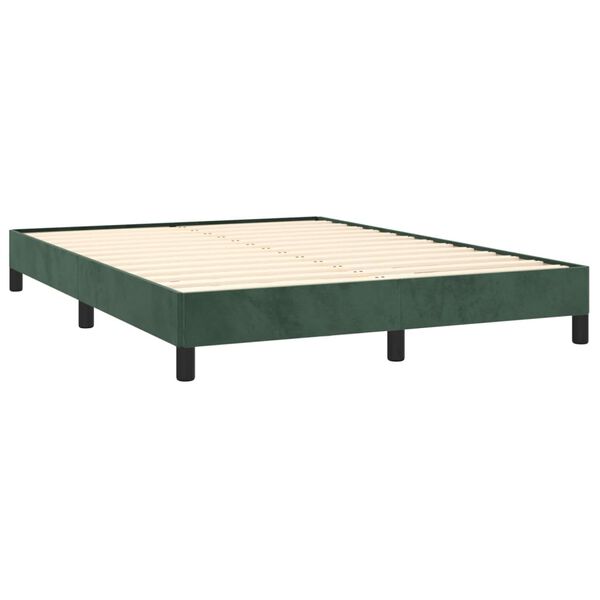 vidaXL Estrutura de cama sem colch&atilde;o 140x200 cm veludo verde-escuro