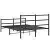 vidaXL Estrutura de cama com cabeceira e p&eacute;s 140x190 cm metal preto