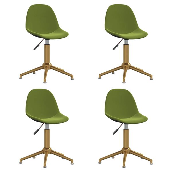 vidaXL Cadeiras de jantar girat&oacute;rias 4 pcs veludo verde-claro