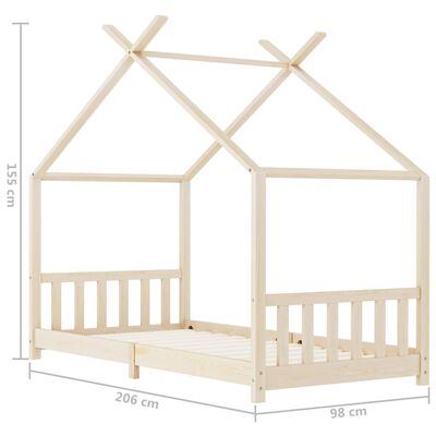 vidaXL Estrutura de cama para crianças 90x200 cm pinho maciço