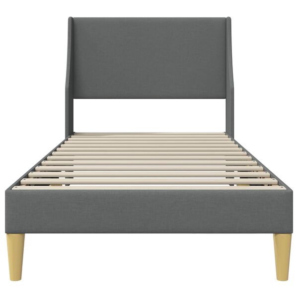 vidaXL Estrutura da Cama com cabeceira Cinza Escuro 90 x 200 cm tecido