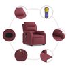 vidaXL Poltrona de massagens reclin. elevat&oacute;ria tecido vermelho tinto