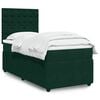vidaXL Cama com molas/colch&atilde;o 100x200 cm veludo verde-escuro