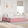 vidaXL Cama com arruma&ccedil;&atilde;o e colch&atilde;o Rosa 200 x 200 cm Veludo