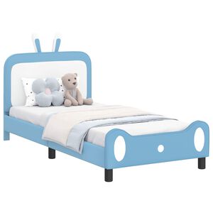 vidaXL Estrutura de Cama Infantil com Cabeceira Azul 80 x 200 cm PU