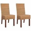 vidaXL Cadeiras de jantar 2 pcs vime genu&iacute;no castanho