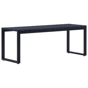 vidaXL Banco jardim 120,5 cm placa de PS preto