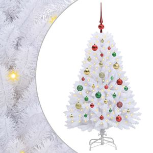 vidaXL &Aacute;rvore de Natal Articulada Artificial Branco 120 cm PVC e A&ccedil;o