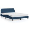 vidaXL Estrutura de cama com cabeceira Dover 120x200 cm tecido azul