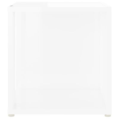 vidaXL Mesa de apoio 33x33x34,5 cm contraplacado branco brilhante
