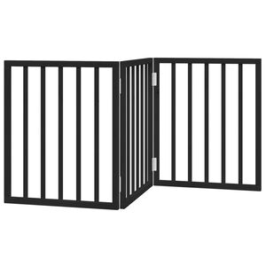 vidaXL Port&atilde;o para c&atilde;es dobr&aacute;vel 3 pain&eacute;is 150 cm &aacute;lamo preto