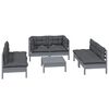 vidaXL 7 pcs conjunto lounge de jardim c/ almofad&otilde;es pinho maci&ccedil;o