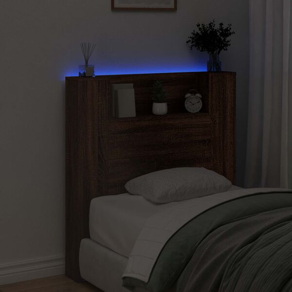 vidaXL Cabeceira com prateleira Carvalho Marrom 100 x 16,5 x 103,5 cm