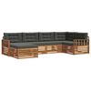 vidaXL Conjunto de Sof&aacute;s para Exterior 6 unid. Natural e Antracite