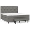 vidaXL Cama com molas/colch&atilde;o 160x200 cm tecido cinzento-escuro