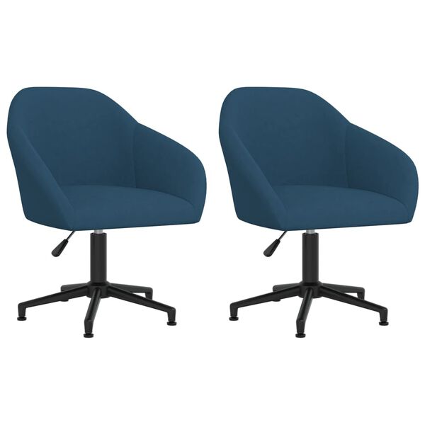 vidaXL Cadeiras de jantar girat&oacute;rias 2 pcs veludo azul