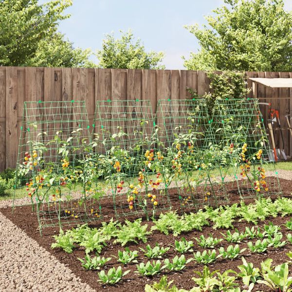 vidaXL Treli&ccedil;as jardim p/ plantas trepadeiras 4 pcs estrutura em A a&ccedil;o