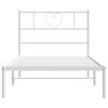 vidaXL Estrutura de cama em metal com cabeceira 107x203 cm branco