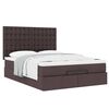vidaXL Estrutura cama otomana colch&atilde;o 140x190cm tecido castanho escuro