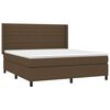 vidaXL Cama box spring c/ colch&atilde;o/LED 180x200cm tecido castanho-escuro