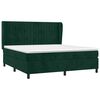 vidaXL Cama com molas/colch&atilde;o 160x200 cm veludo verde-escuro