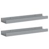 vidaXL Unidade de prateleiras com rebordo 2 pcs 40x9x3 cm MDF cinzento