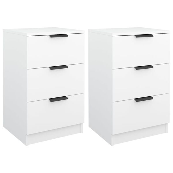 vidaXL Mesas de cabeceira 2 pcs 40x36x65 cm branco