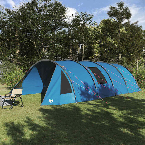 vidaXL Tenda t&uacute;nel com telhado Azul e Cinza 778 x 356 x 210 cm