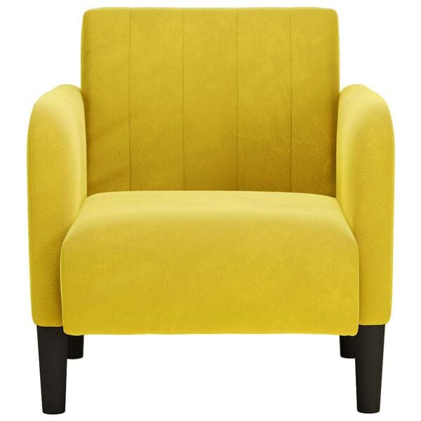 vidaXL Poltrona com apoio de braços 54 cm veludo amarelo