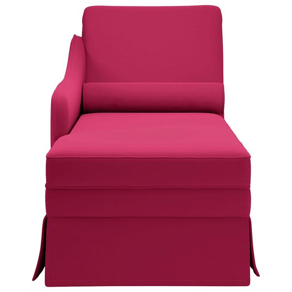 vidaXL Chaise lounge c/ reforço/apoio de braços direito veludo