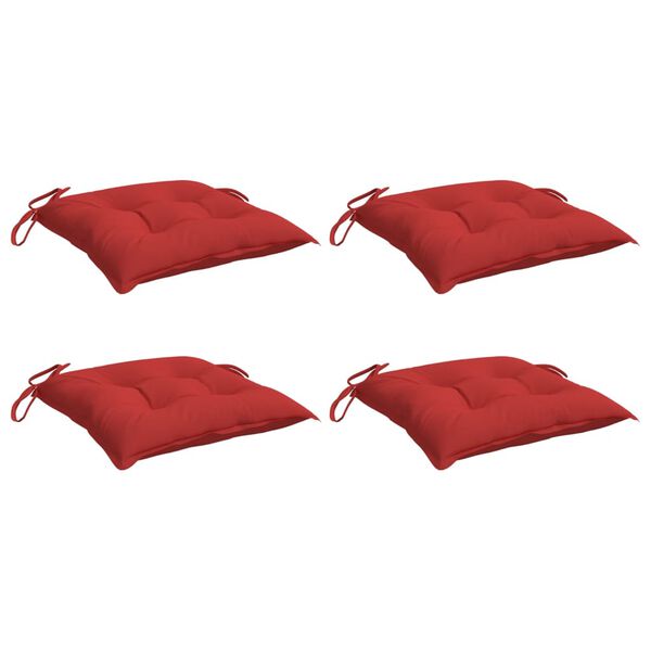 vidaXL Almofad&otilde;es de cadeira 4 pcs 40x40x7 cm tecido oxford vermelho
