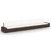 vidaXL 5 pcs conjunto lounge p/ jardim c/ almofad&otilde;es vime PE castanho