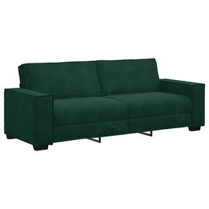 vidaXL Sof&aacute; de 3 lugares 220x78x84 cm veludo verde-escuro