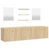 vidaXL 2 pcs conj. m&oacute;veis casa de banho derivados de madeira carvalho