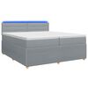 vidaXL Cama box spring com colch&atilde;o Cinzento-claro 200 x 200 cm Tecido