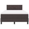 vidaXL Cama Box com colch&atilde;o com led Marrom Escuro 120 x 190 cm tecido