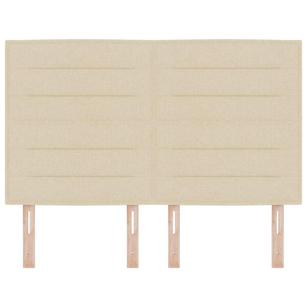 vidaXL Cabeceira com cabeceira Creme 144 cm Couro Sint&eacute;tico