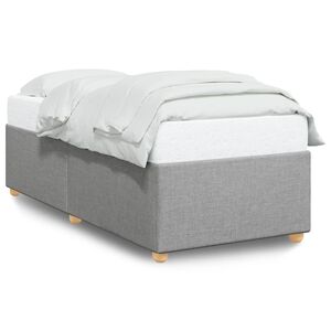 vidaXL Estrutura de cama sem colch&atilde;o 80x200 cm tecido cinzento-claro