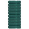 vidaXL Toalhas de m&atilde;os 10 pcs 50x100 cm 360 gsm 100% algod&atilde;o verde
