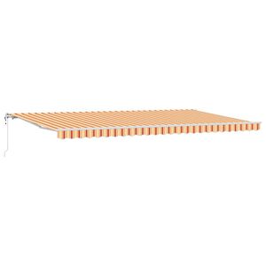 vidaXL Toldo retr&aacute;til Amarelo e Laranja 600 &times; 350 cm Tecido e Alum&iacute;nio