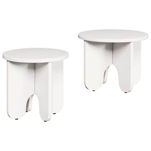 vidaXL Mesa de centro 2 pcs Branco Madeira de pinho maci&ccedil;a